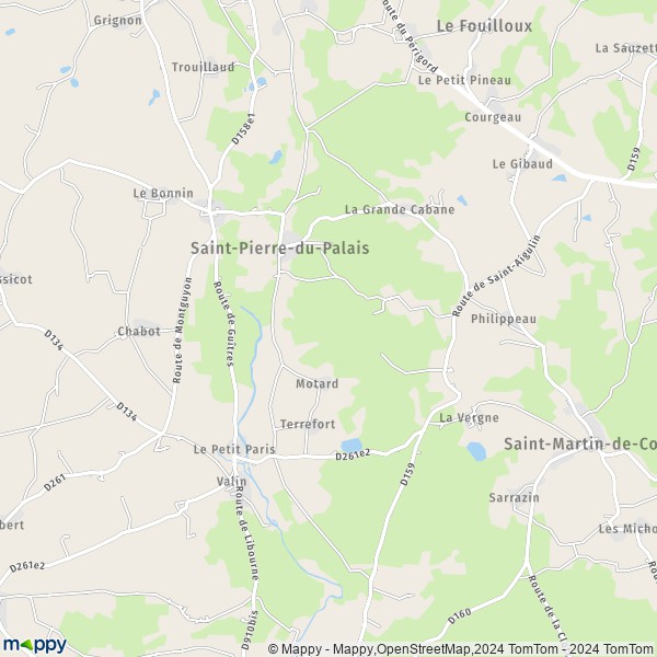 La carte pour la ville de Saint-Pierre-du-Palais 17270