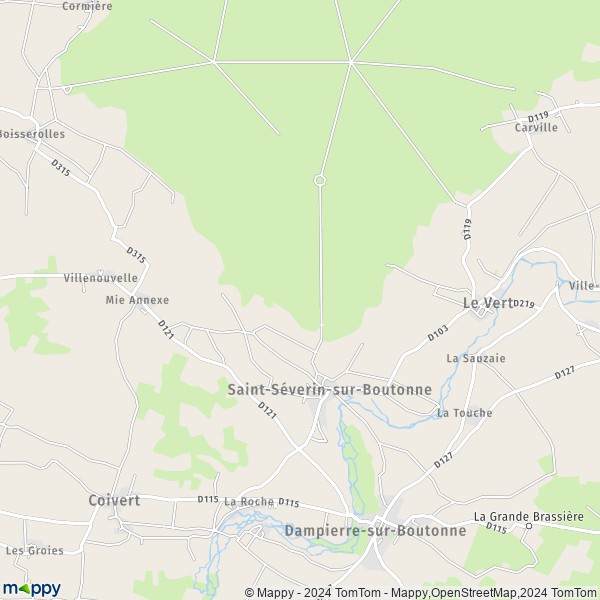 La carte pour la ville de Saint-Séverin-sur-Boutonne 17330