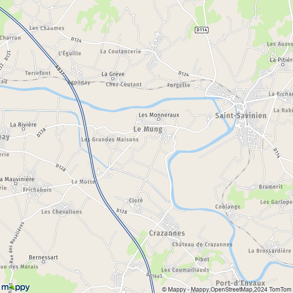 La carte pour la ville de Le Mung 17350