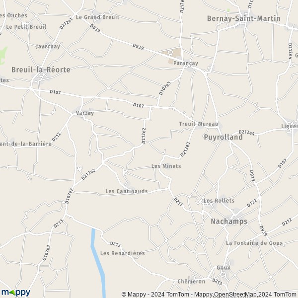 La carte pour la ville de Puyrolland 17380