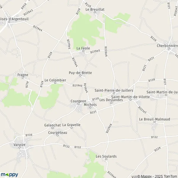 Plan SaintPierredeJuillers carte de SaintPierredeJuillers