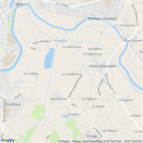 La carte pour la ville de Saint-Hippolyte 17430