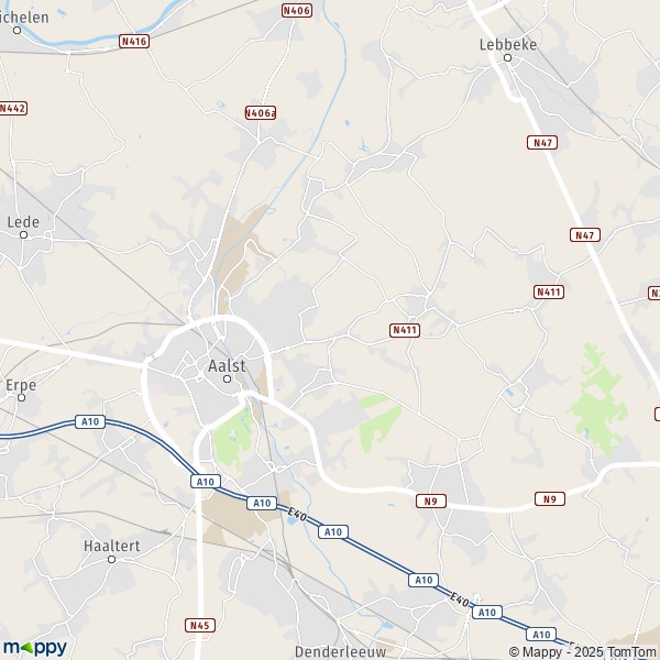 La carte pour la ville de 1745-9450 Alost