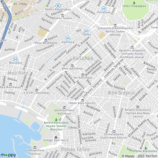 La carte pour la ville de Kallithéa 175 64-177 78