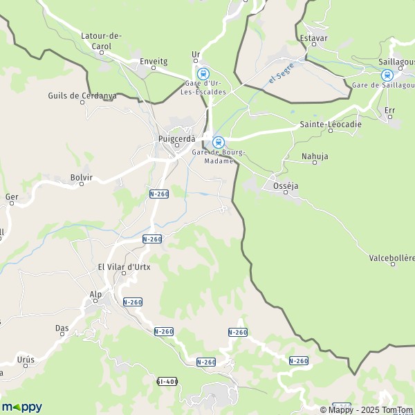 La carte pour la ville de 17520-17539 Puigcerdà