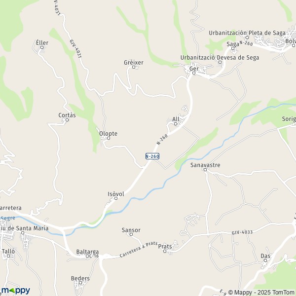 La carte pour la ville de 17539 Isòvol