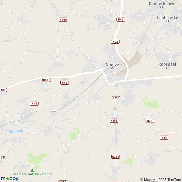 La carte pour la ville de 1760-9550 Ninove