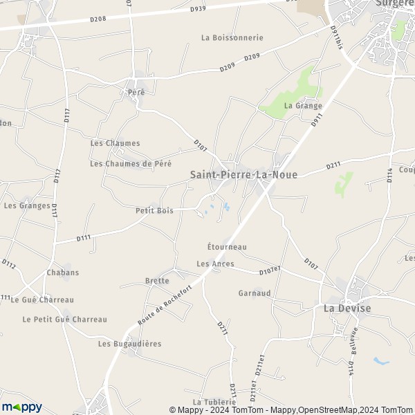 La carte pour la ville de Saint-Germain-de-Marencennes, 17700 Saint-Pierre-La-Noue