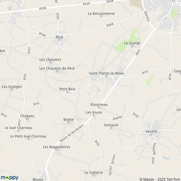 Plan SaintPierrelaNoue carte de SaintPierrelaNoue (17700) et