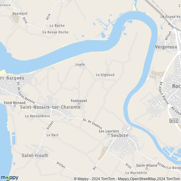 La carte pour la ville de Saint-Nazaire-sur-Charente 17780