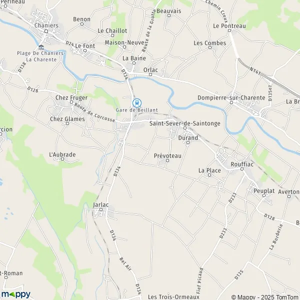 Plan saintseverdesaintonge carte de saintseverdesaintonge