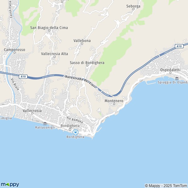 La carte pour la ville de Bordighera 18012