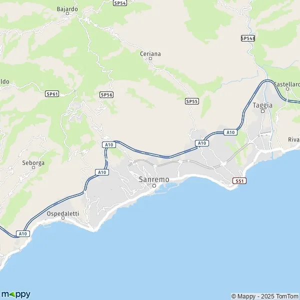 Plan Sanremo carte de Sanremo (18038) et infos pratiques