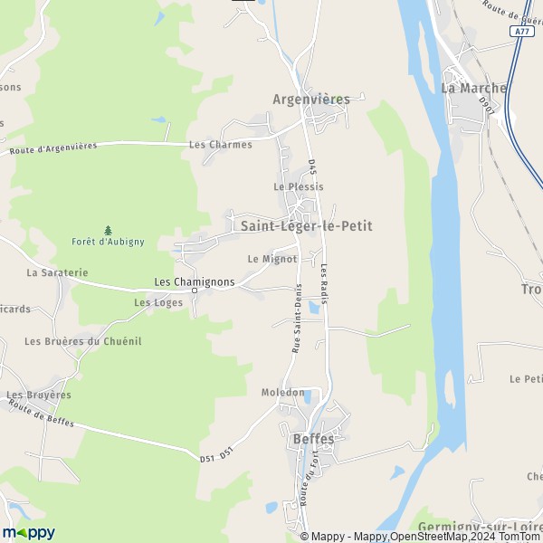 La carte pour la ville de Saint-Léger-le-Petit 18140