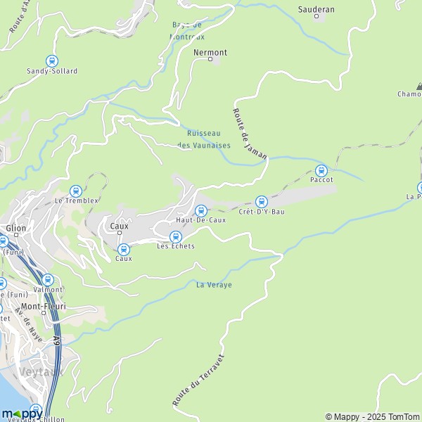 Carte Caux, 1824 Montreux