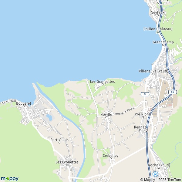 La carte pour la ville de Noville 1845