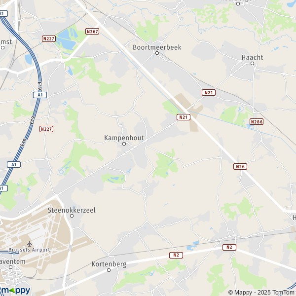 La carte pour la ville de 1910-3191 Kampenhout