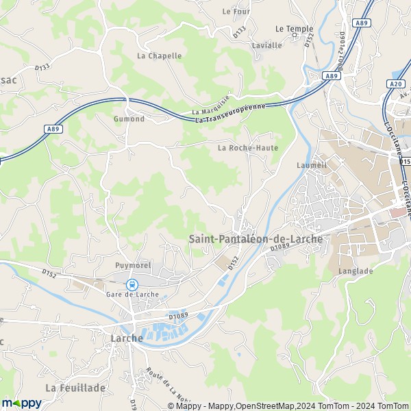 Plan Saint-Pantal  on-de-Larche carte Saint-Pantal  on-de-Larche