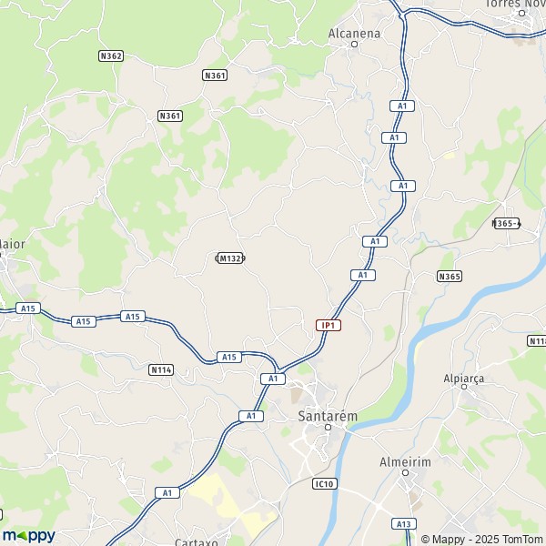 La carte pour la ville de 2000-2025 Santarém