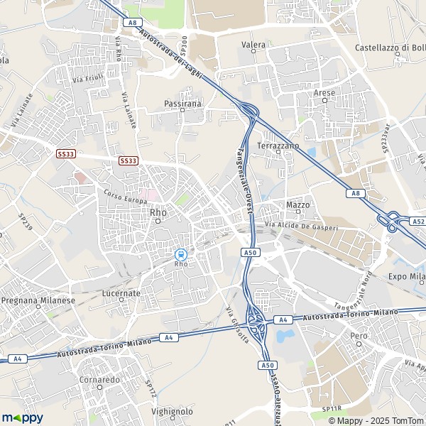 La carte pour la ville de Rho 20017