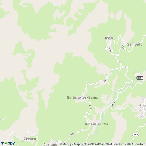 La carte pour la ville de Guitera-les-Bains 20153