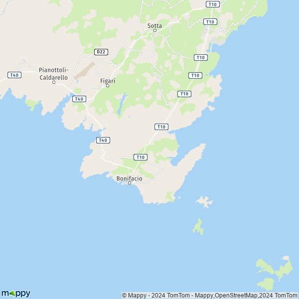 La carte pour la ville de Bonifacio 20169