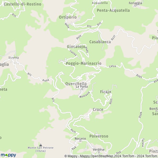 La carte pour la ville de Quercitello 20237