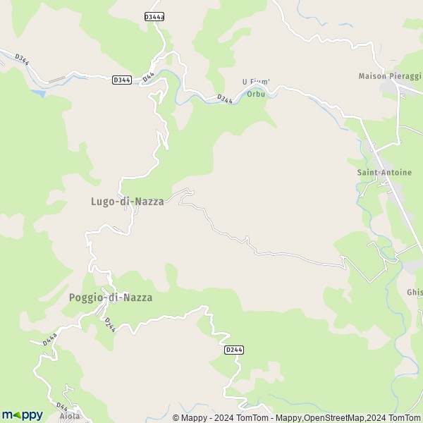 La carte pour la ville de Lugo-di-Nazza 20240