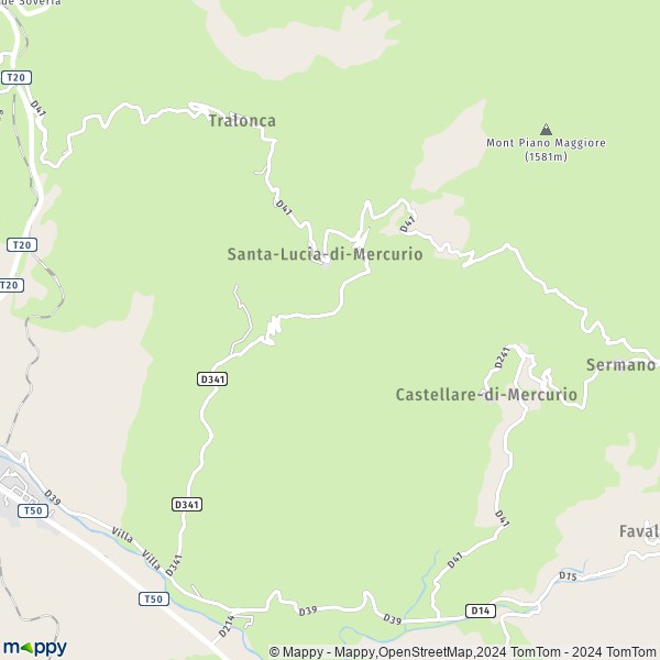 La carte pour la ville de Santa-Lucia-di-Mercurio 20250