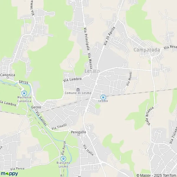 La carte pour la ville de Lesmo 20855