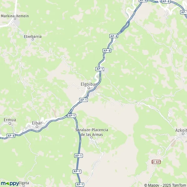 La carte pour la ville de 20860-20870 Elgoibar