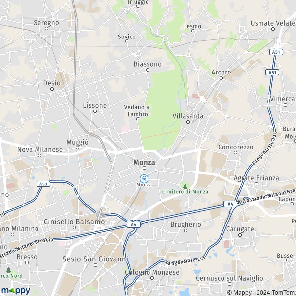 La carte pour la ville de Monza 20900