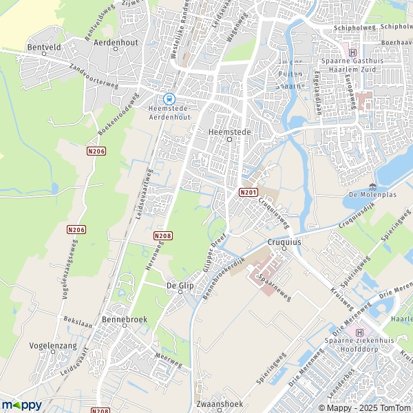 La carte pour la ville de Heemstede 2101-2106