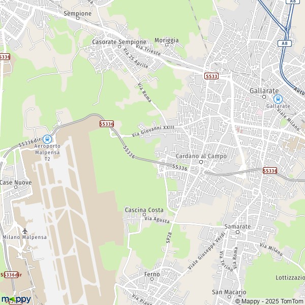 La carte pour la ville de Cardano al Campo 21010