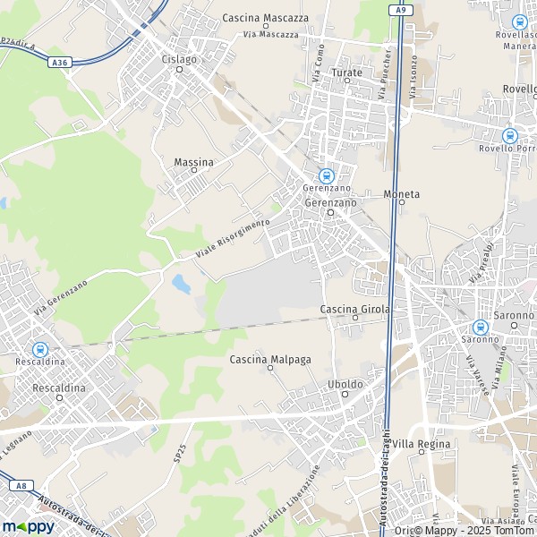 La carte pour la ville de Gerenzano 21040