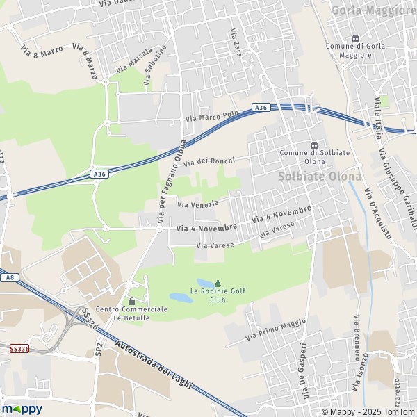 La carte pour la ville de Solbiate Olona 21058