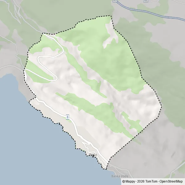 La carte pour la ville de Brela 21250-21320