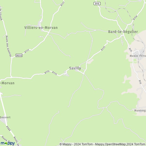 La carte pour la ville de Savilly 21430