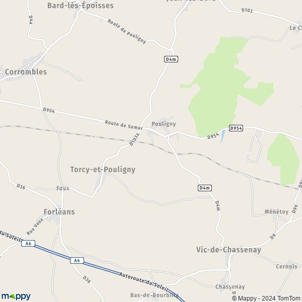 La carte pour la ville de Torcy-et-Pouligny 21460