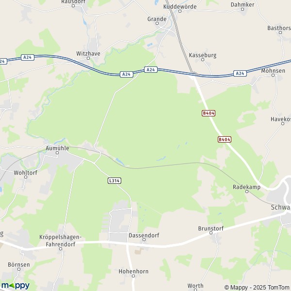 La carte pour la ville de 21521 Gemeindefreies Gebiet Sachsenwald