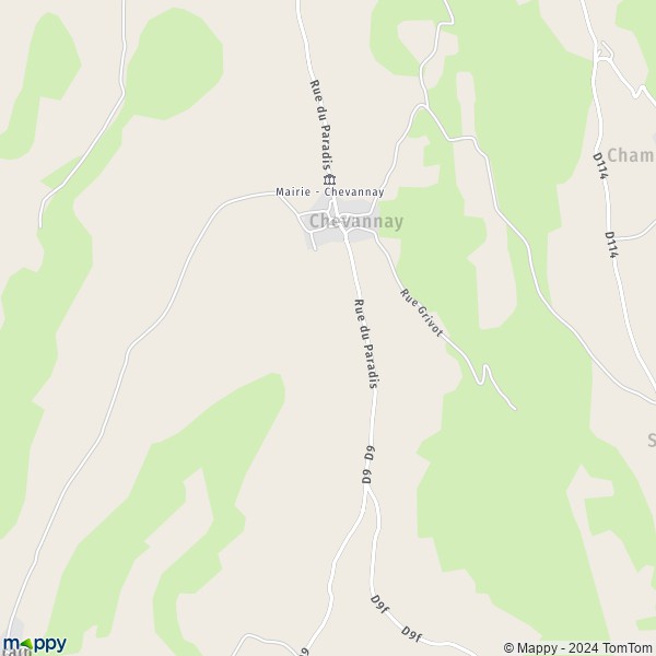 La carte pour la ville de Chevannay 21540