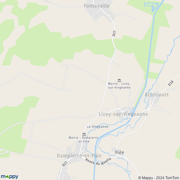 La carte pour la ville de Licey-sur-Vingeanne 21610