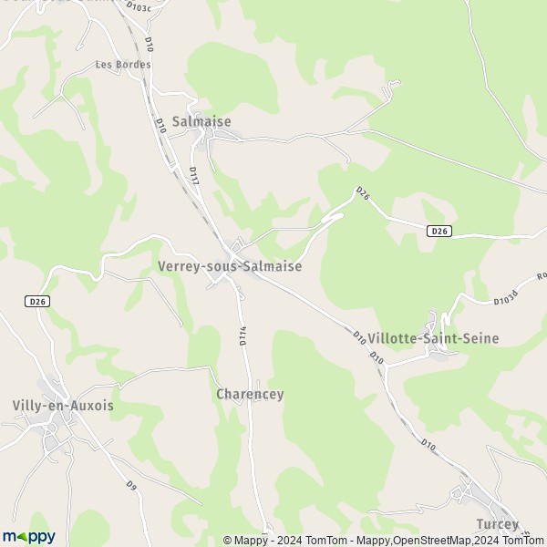 La carte pour la ville de Verrey-sous-Salmaise 21690