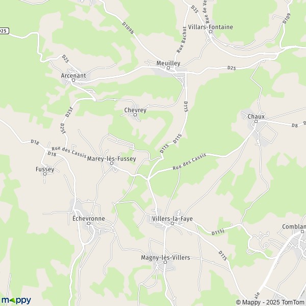 Carte Le Lieu Dieu, 21700 Marey-lès-Fussey