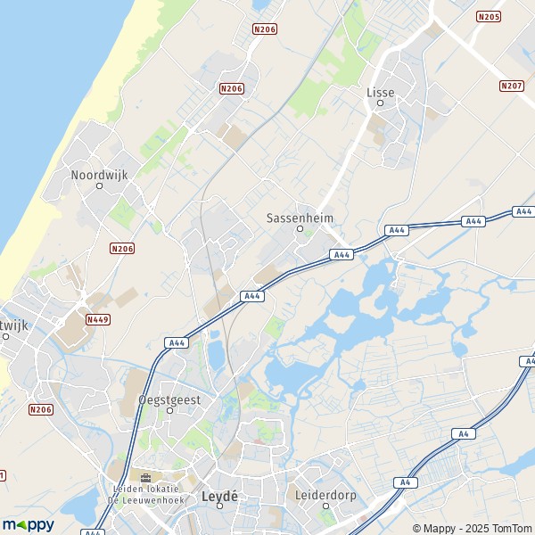 La carte pour la ville de Teylingen 2171-2374