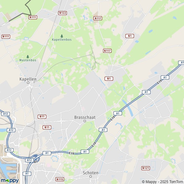 La carte pour la ville de 2180-2930 Brasschaat