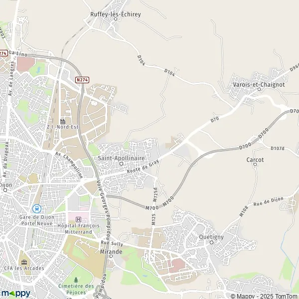 Plan SaintApollinaire carte de SaintApollinaire (21850) et infos