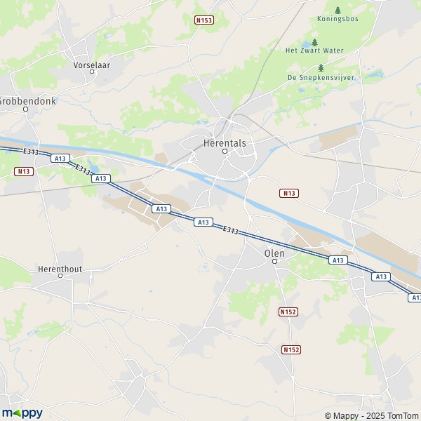 La carte pour la ville de 2200-2260 Herentals