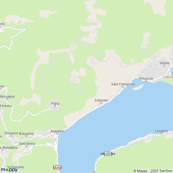 La carte pour la ville de Colonno 22010