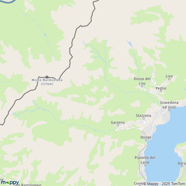 La carte pour la ville de Gravedona ed Uniti 22015